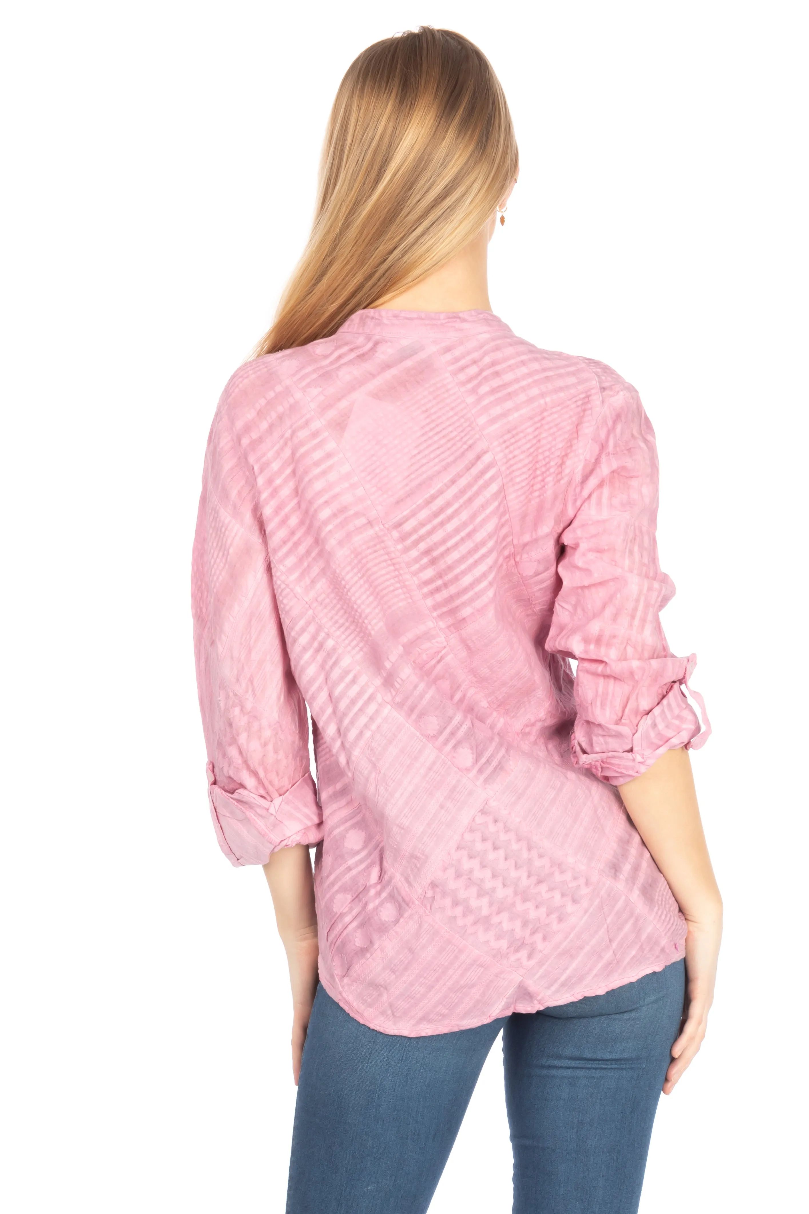 Patchwork Textured Tunic with Vintage Wash