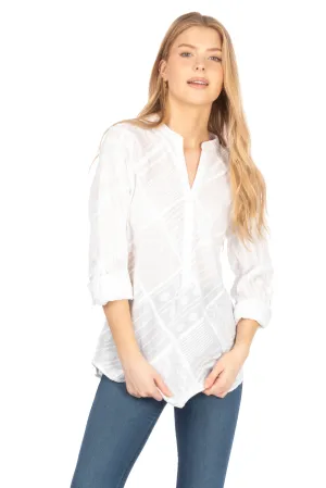 Patchwork Textured Tunic with Vintage Wash