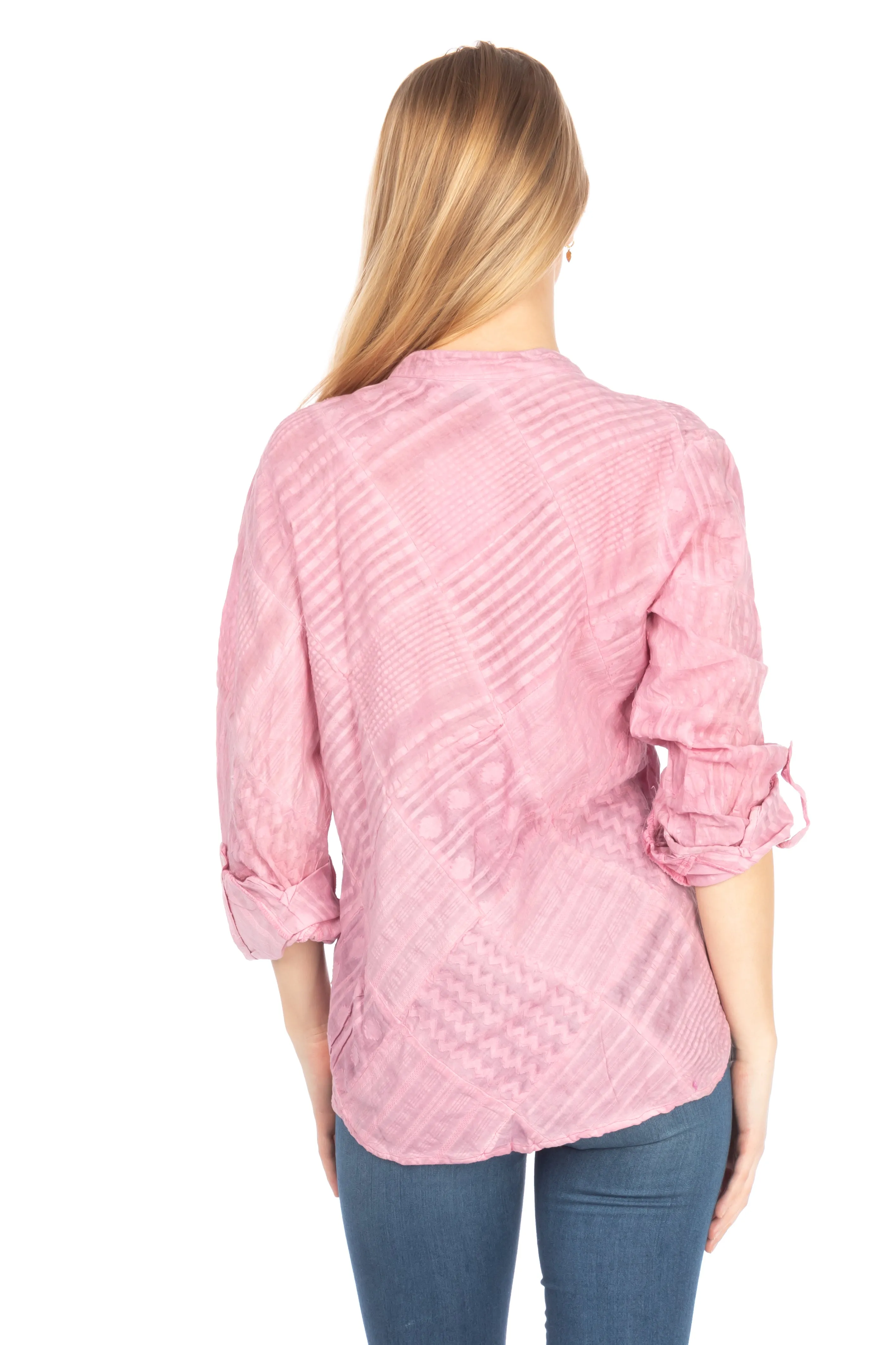 Patchwork Textured Tunic with Vintage Wash