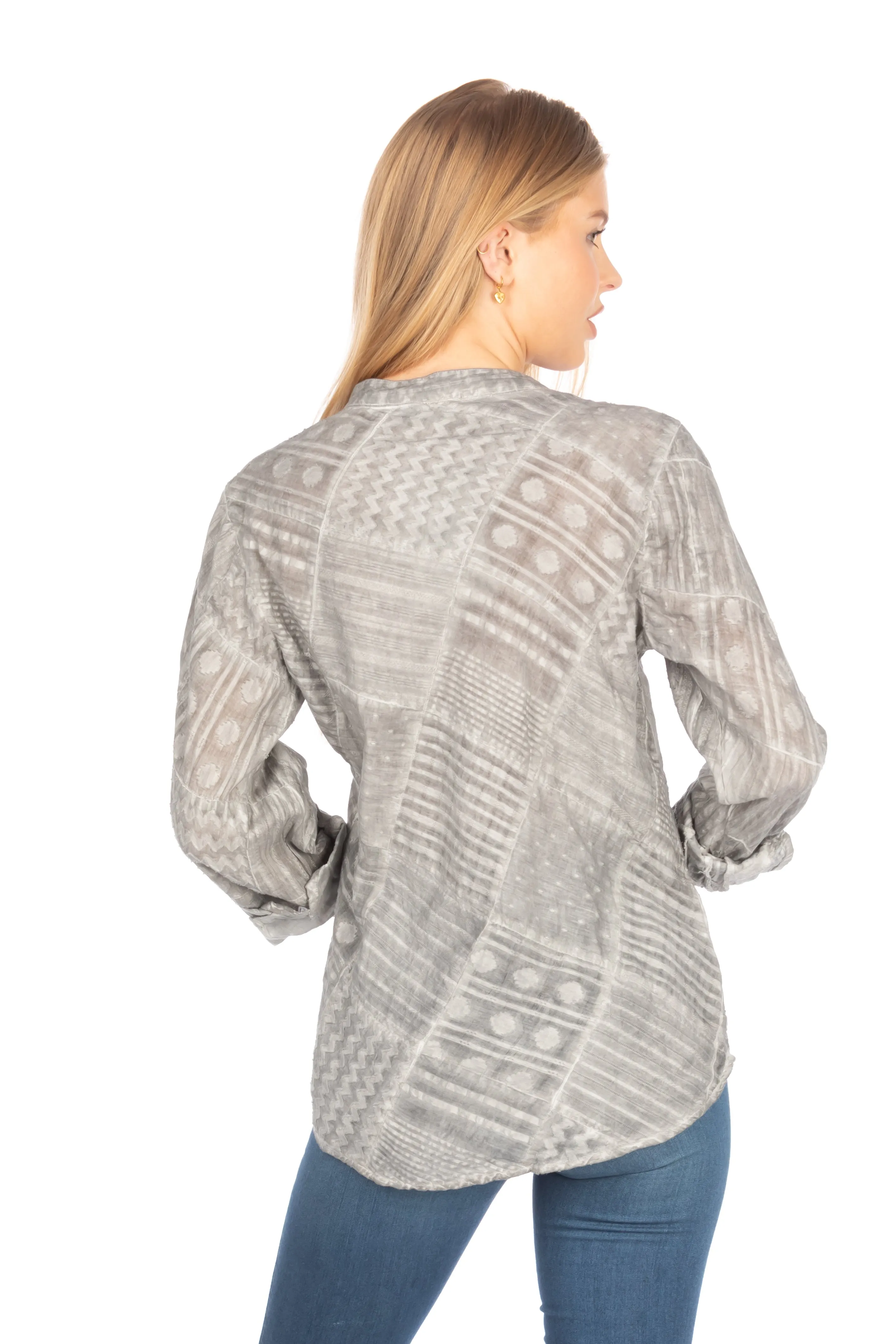 Patchwork Textured Tunic with Vintage Wash