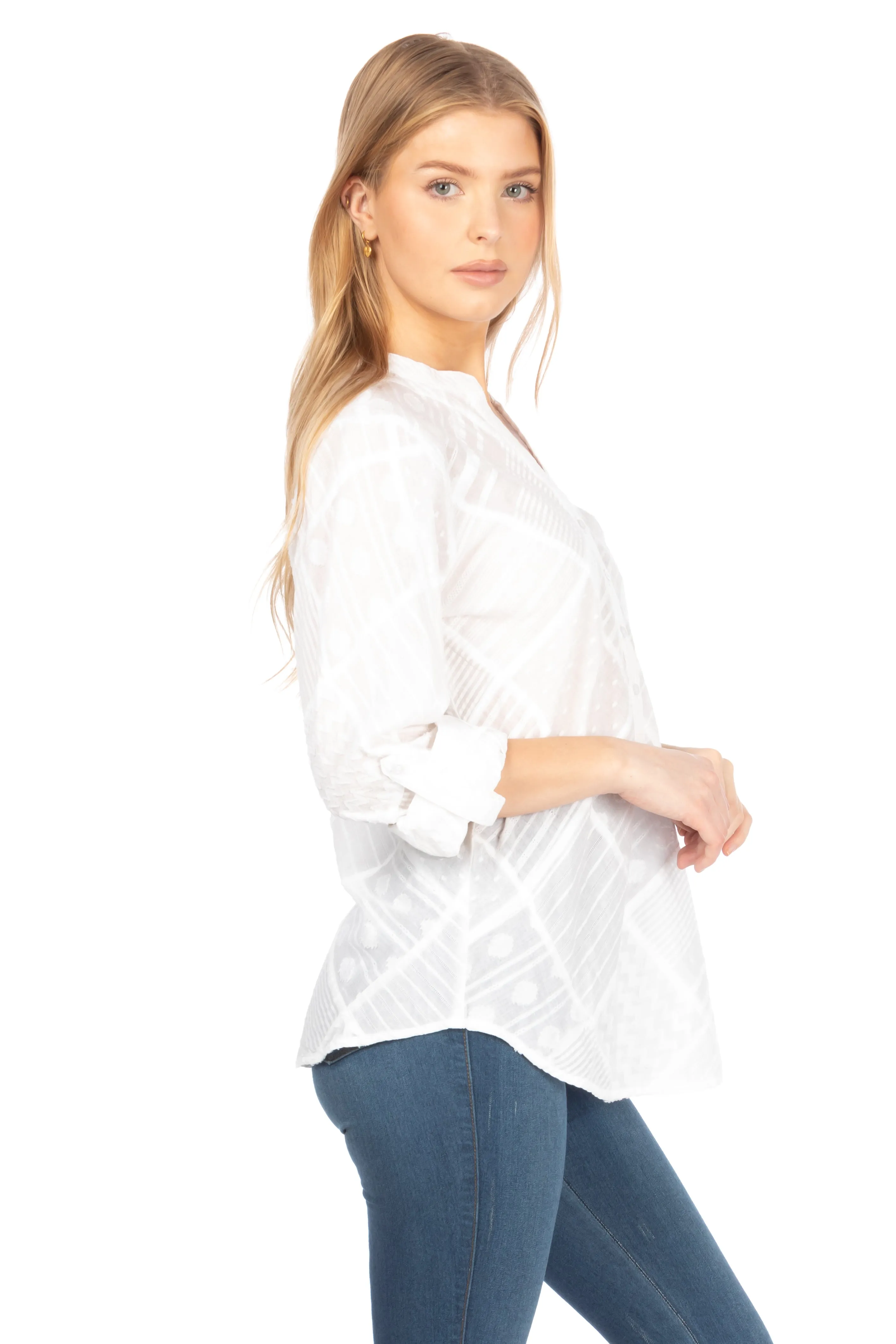 Patchwork Textured Tunic with Vintage Wash