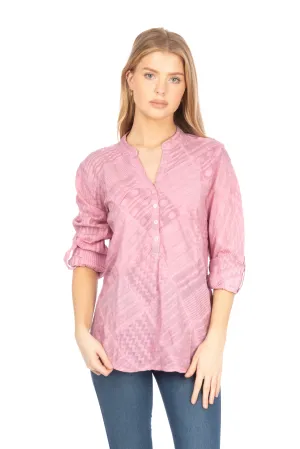 Patchwork Textured Tunic with Vintage Wash