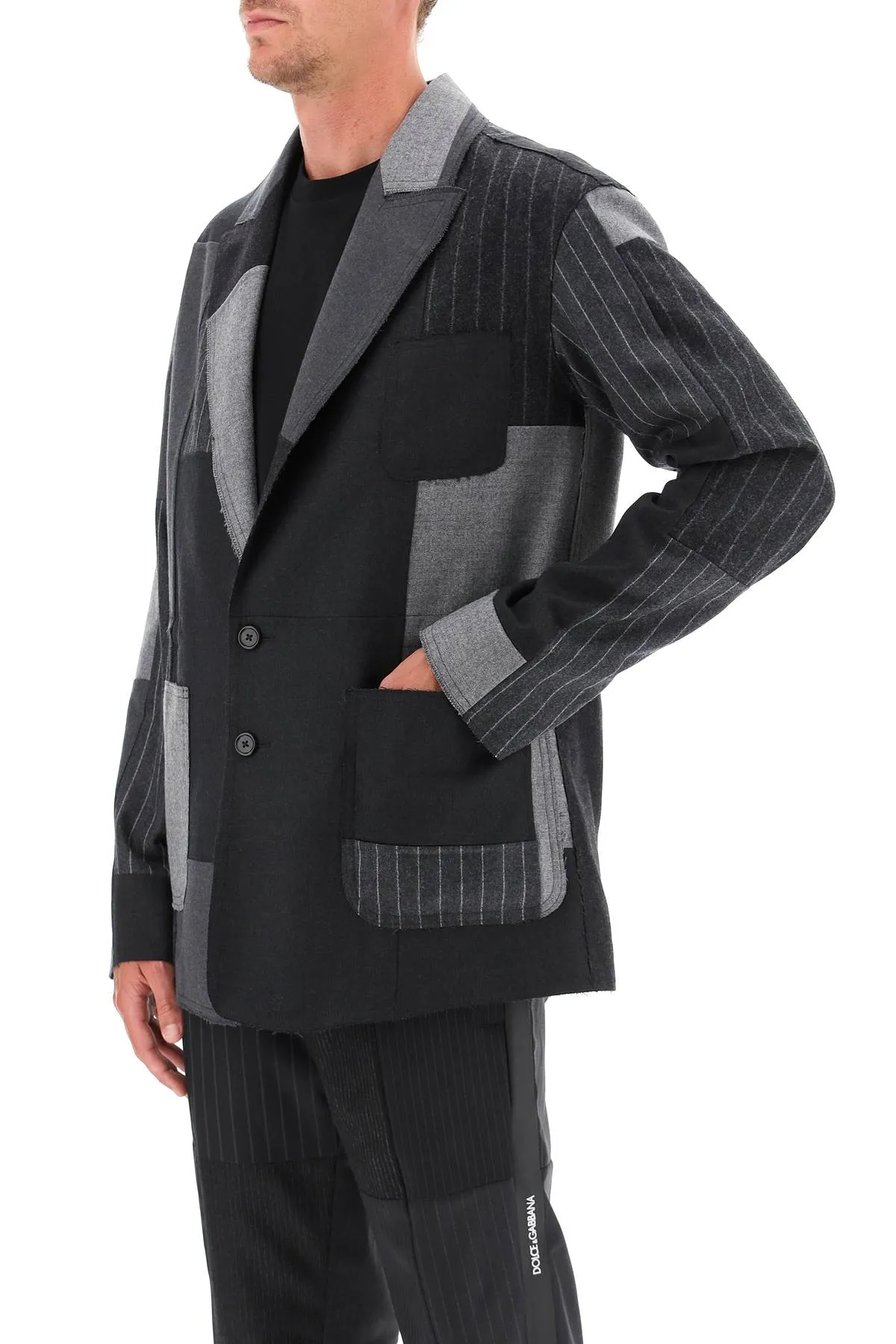 patchwork wool jacket