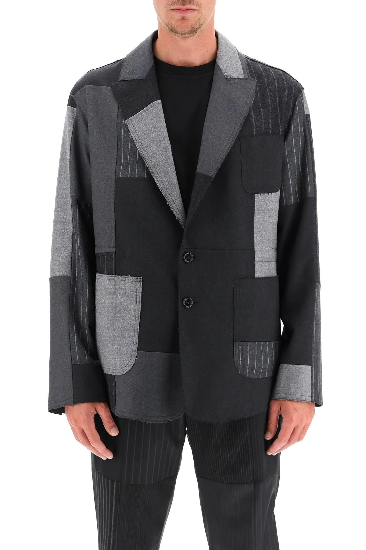 patchwork wool jacket