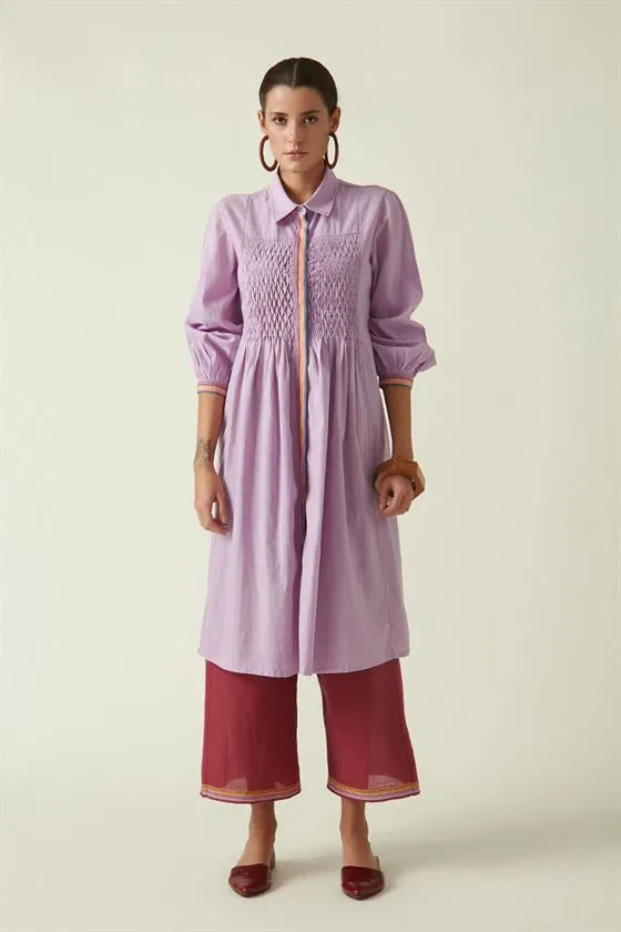Payal Pratap   I   Bedford Park Jason Tunic Dress  Cotton Handloom  Mauve Transition Edit 4T-10