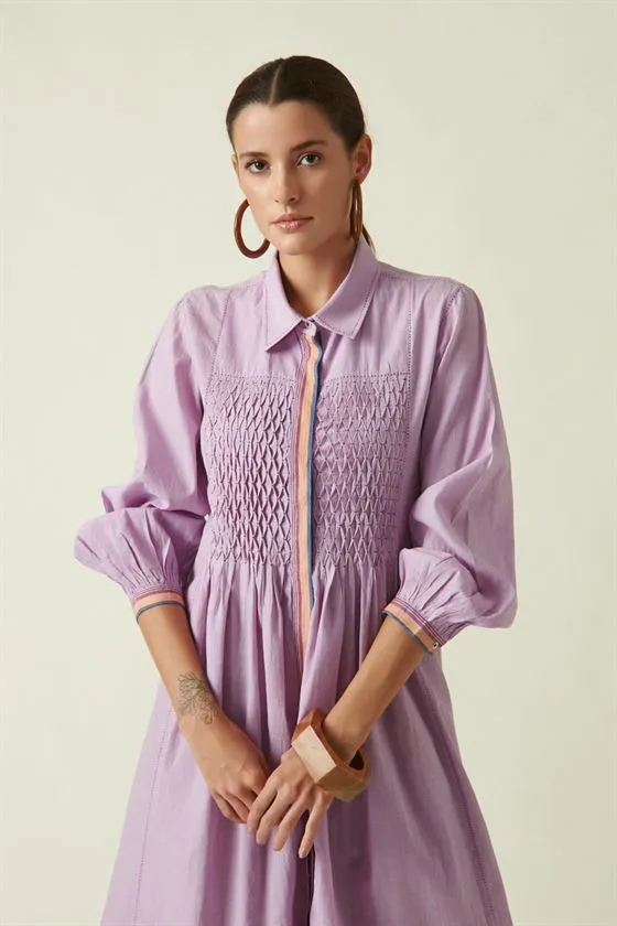 Payal Pratap   I   Bedford Park Jason Tunic Dress  Cotton Handloom  Mauve Transition Edit 4T-10