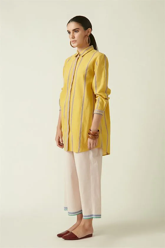 Payal Pratap   I   Pelmo Park Morel Straight Pants Cotton Handloom Ivory Transition Edit 2T-6A