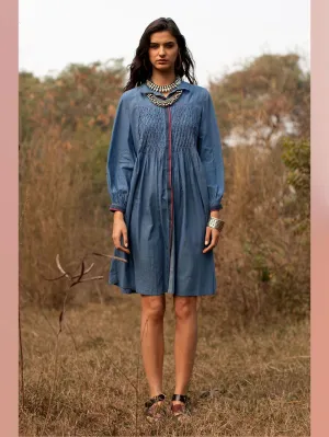 Payal Pratap   -   Tunic Keith  I  Collared Tunic With Smocking And Contrasting Placket