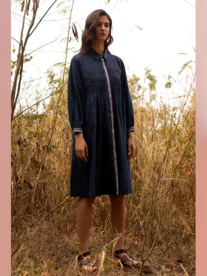 Payal Pratap   -   Tunic Keith  I  Collared Tunic With Smocking And Contrasting Placket
