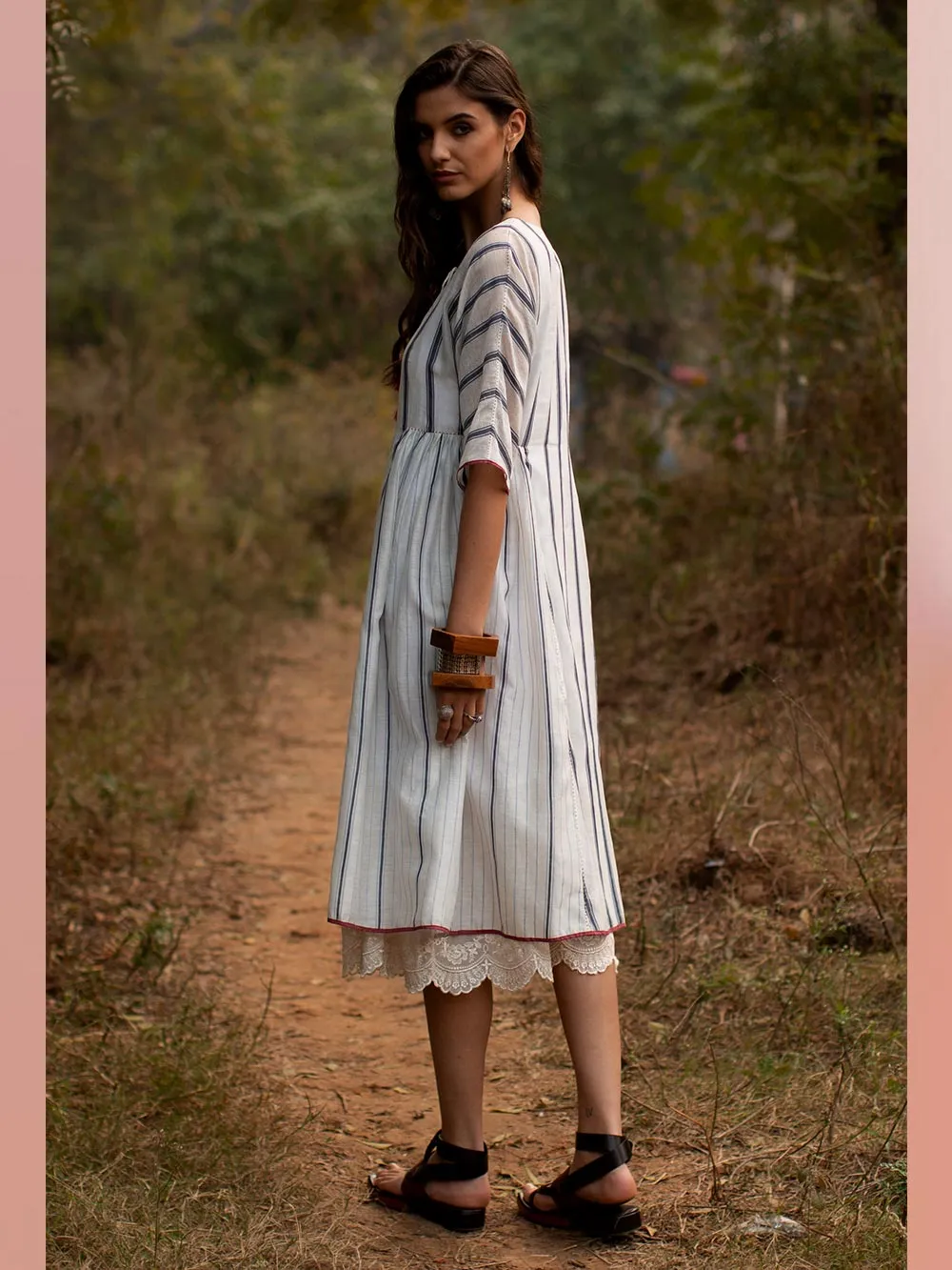 Payal Pratap   -   Tunic Madlyn  I  Pleated Collared Tunic With Hand Detailing And An Inner Embroidered Slip