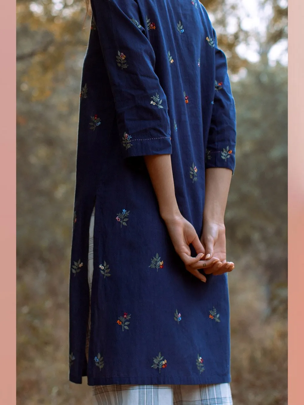 Payal Pratap   -   Tunic Rainey  I  Band Collar Tunic With Embroidery All Over