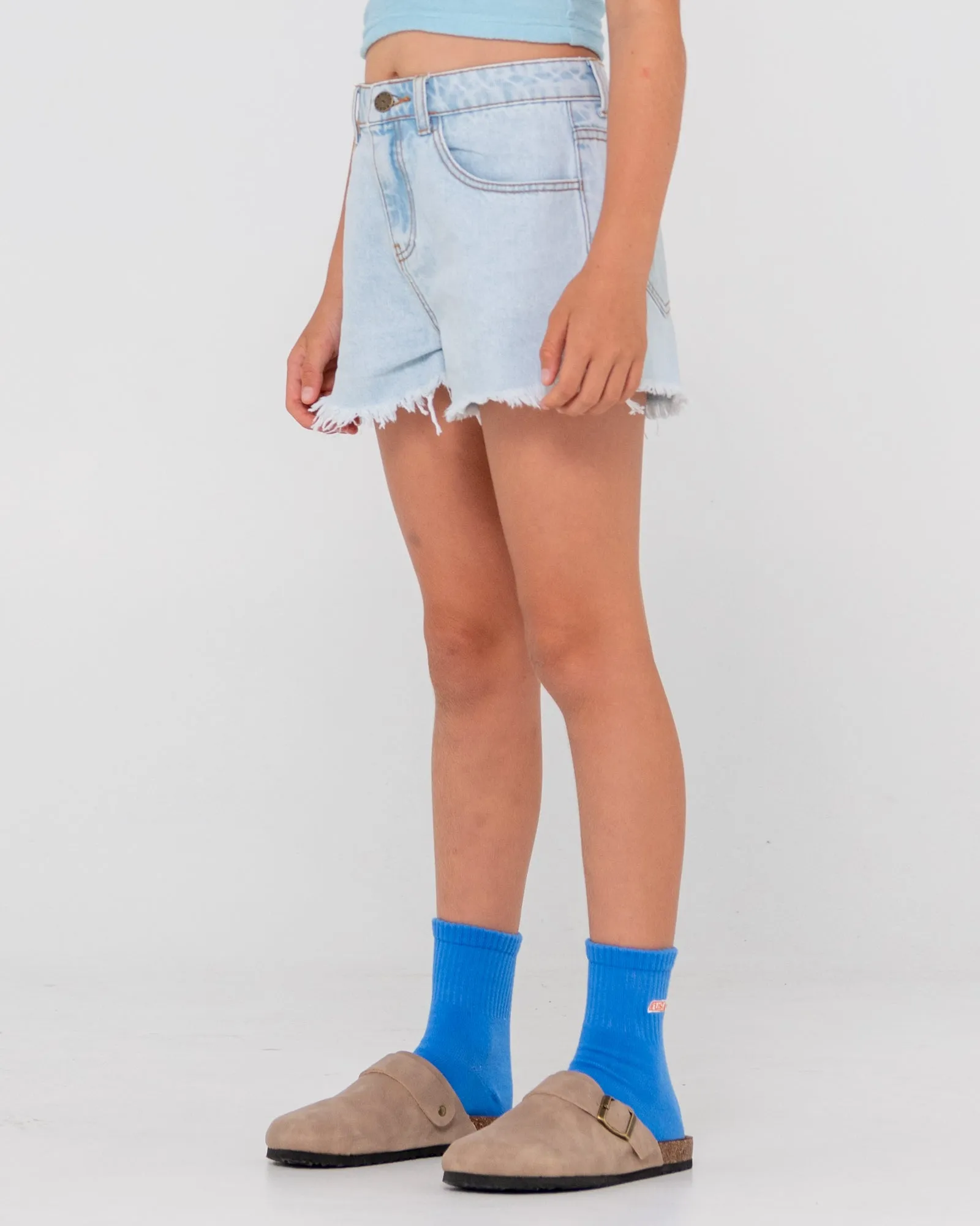 Penny Kick High Waisted Denim Short Girls