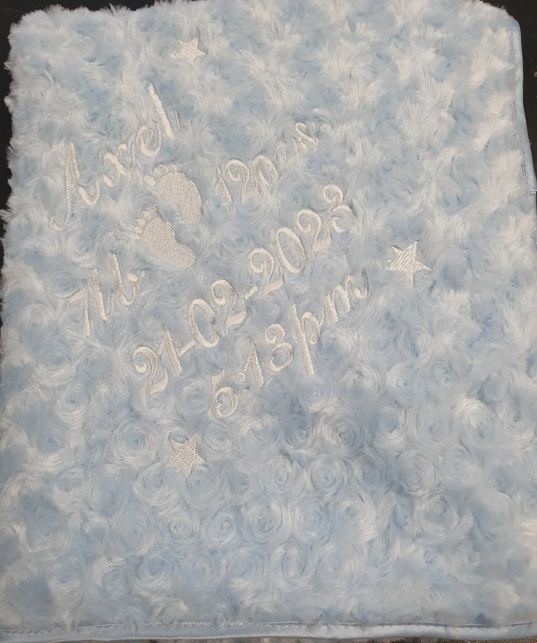 Personalised Baby Name, Time, Date Of Birth & Weight "Soft Rose" Wrap