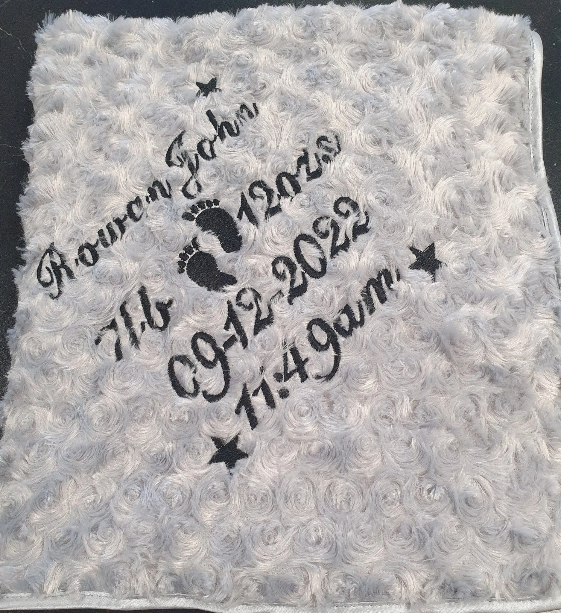 Personalised Baby Name, Time, Date Of Birth & Weight "Soft Rose" Wrap