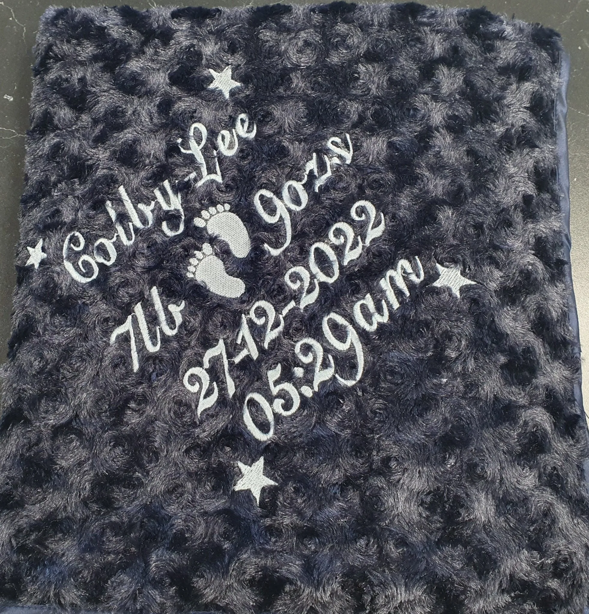 Personalised Baby Name, Time, Date Of Birth & Weight "Soft Rose" Wrap
