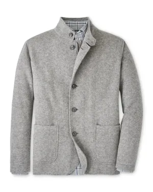 Peter Millar Mens Classic Fit Crown Flex Fleece Zip Blazer - BRITISH GREY