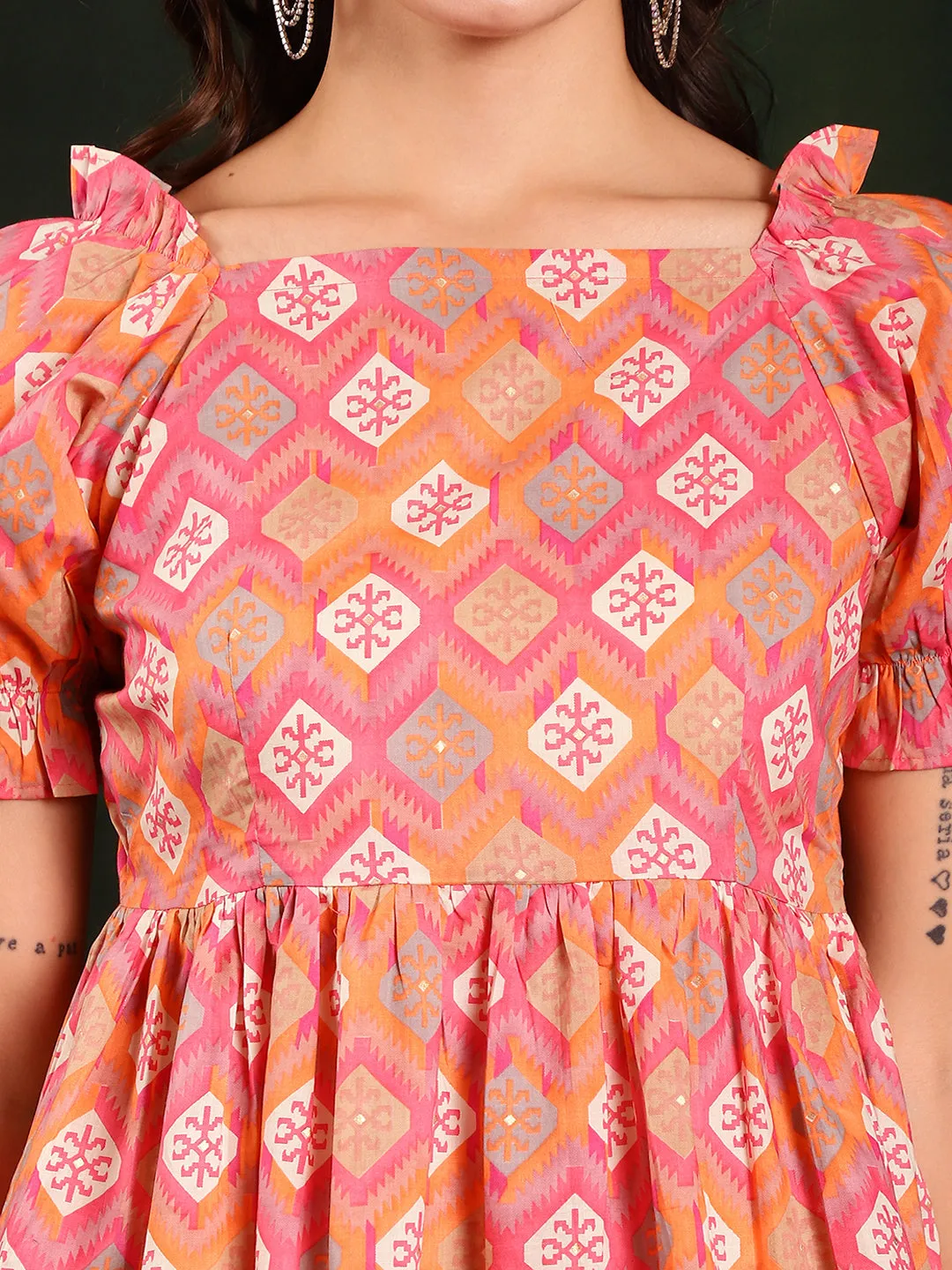 Pink Color Floral Printed Cotton Co-Ord Set