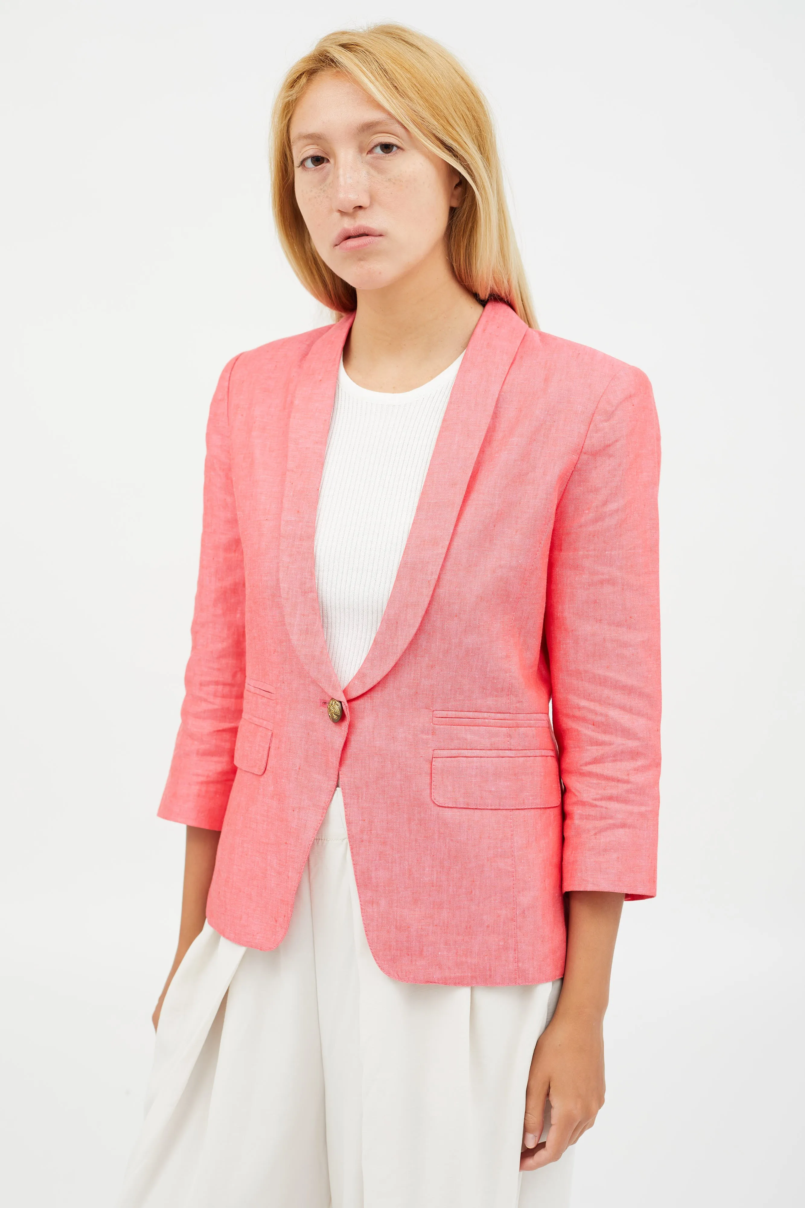 Pink Linen Blazer