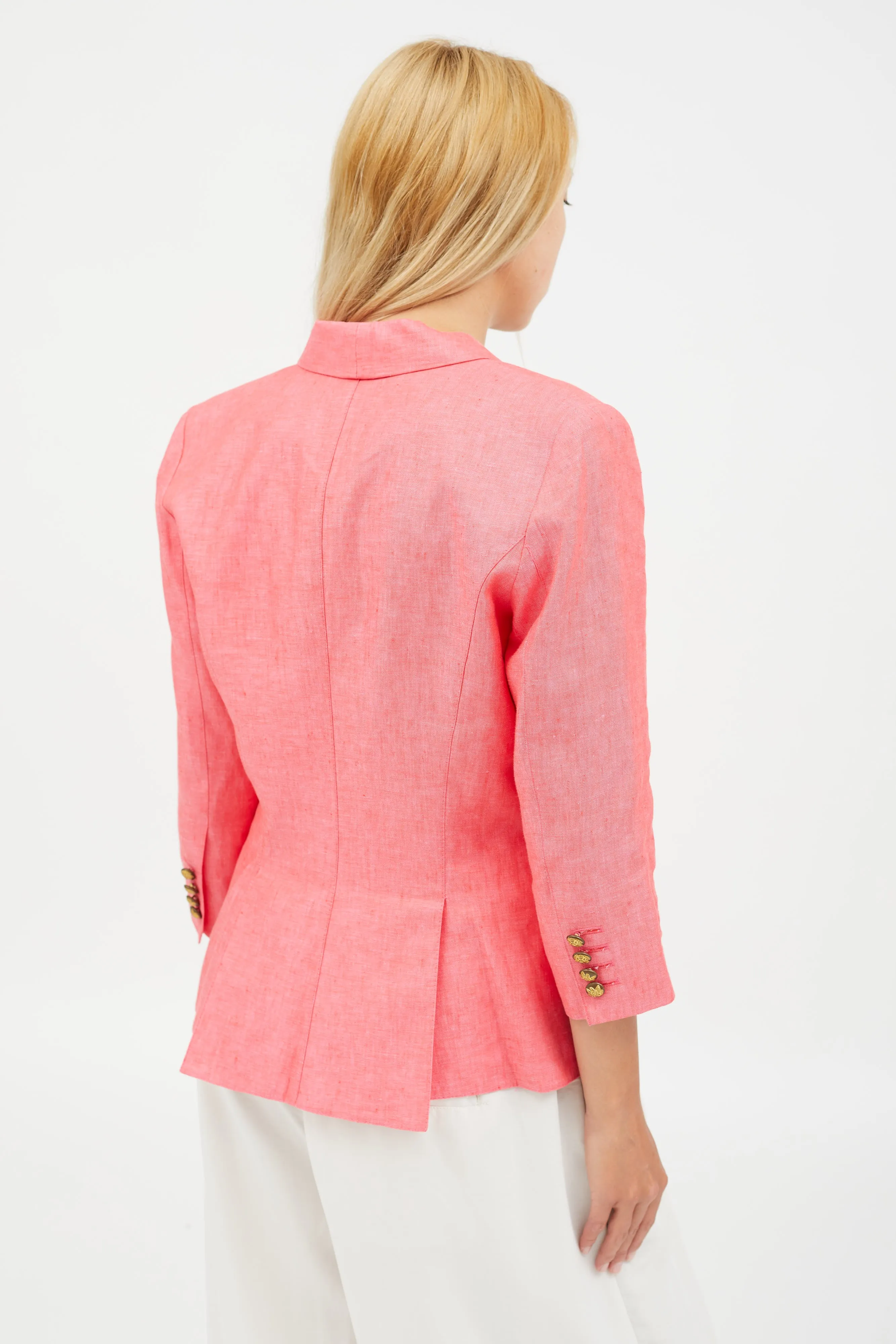 Pink Linen Blazer