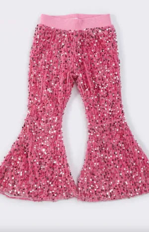 Pink Sequin Bell Bottoms