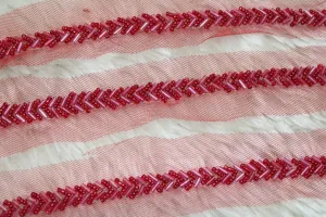 Pink Transparent Embellished Handwork Trim (Wholesale)