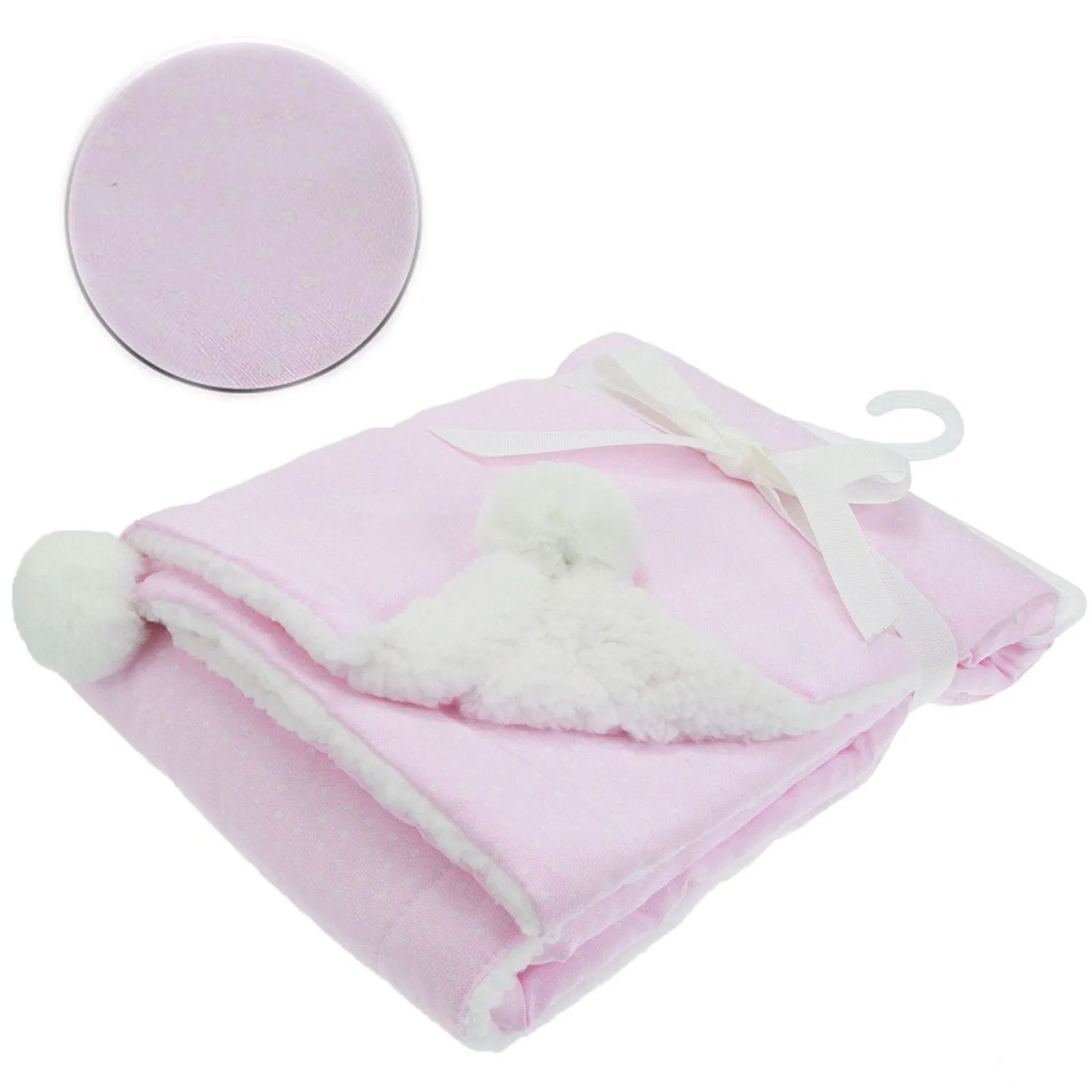 Pink Wrap W/Print & Pom Pom FBP190-P