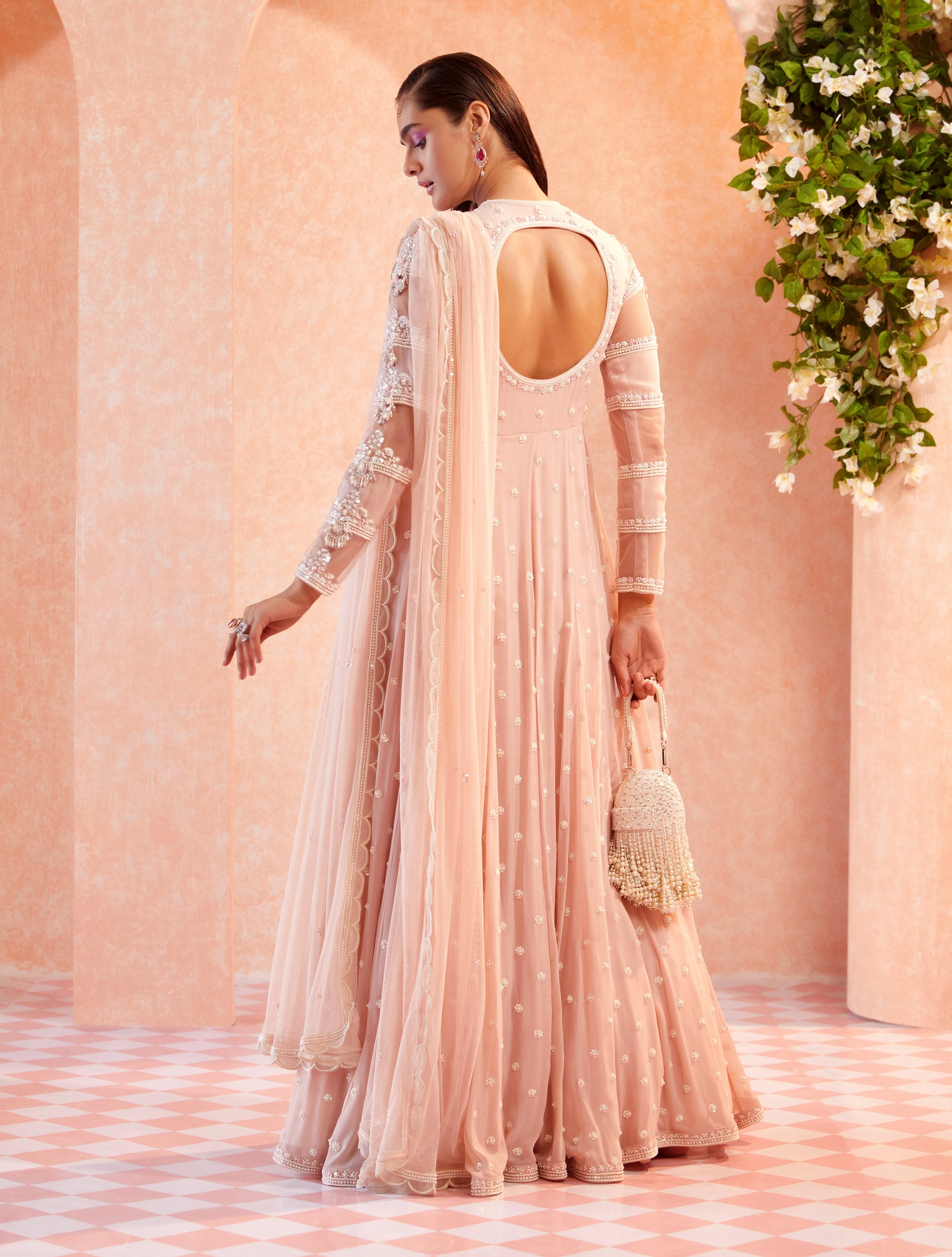 Pink Zara Anarkali With Dupatta