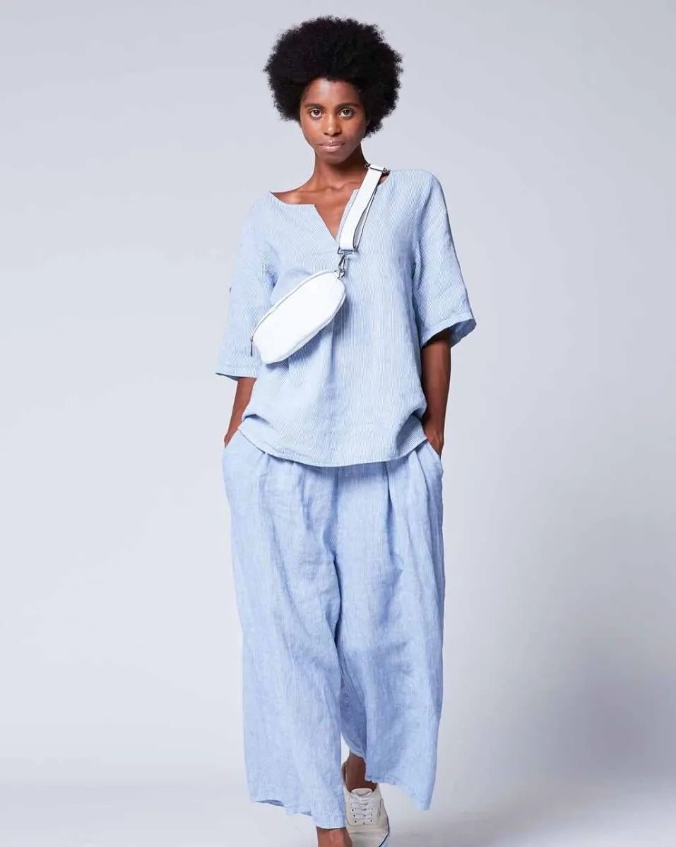 Pinstripe Popover Tunic