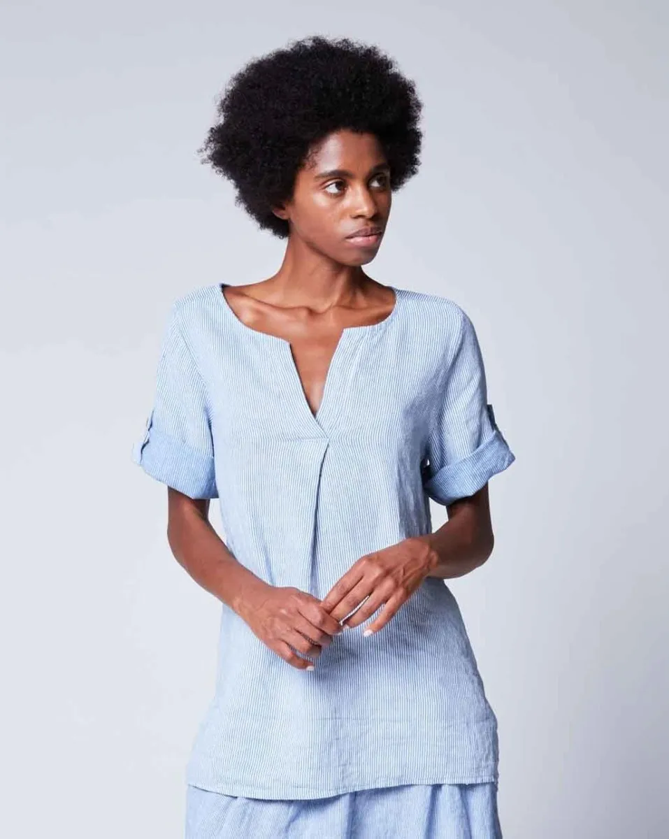 Pinstripe Popover Tunic