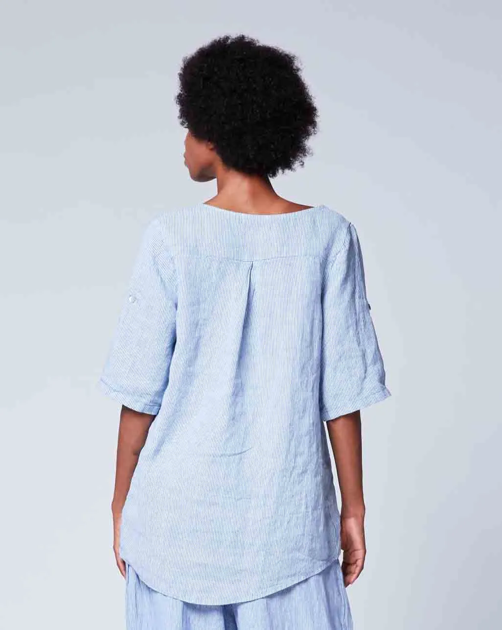 Pinstripe Popover Tunic