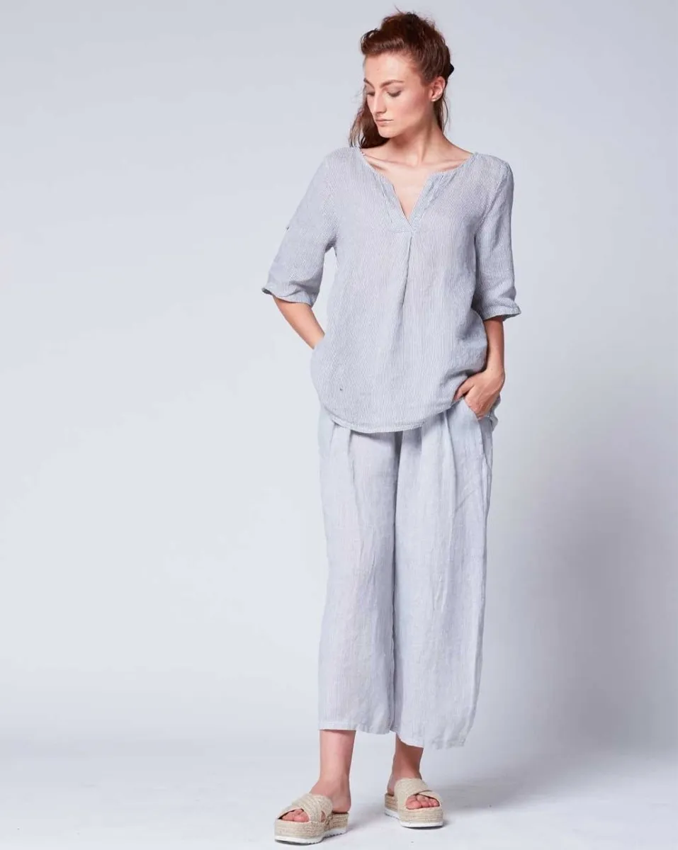 Pinstripe Popover Tunic
