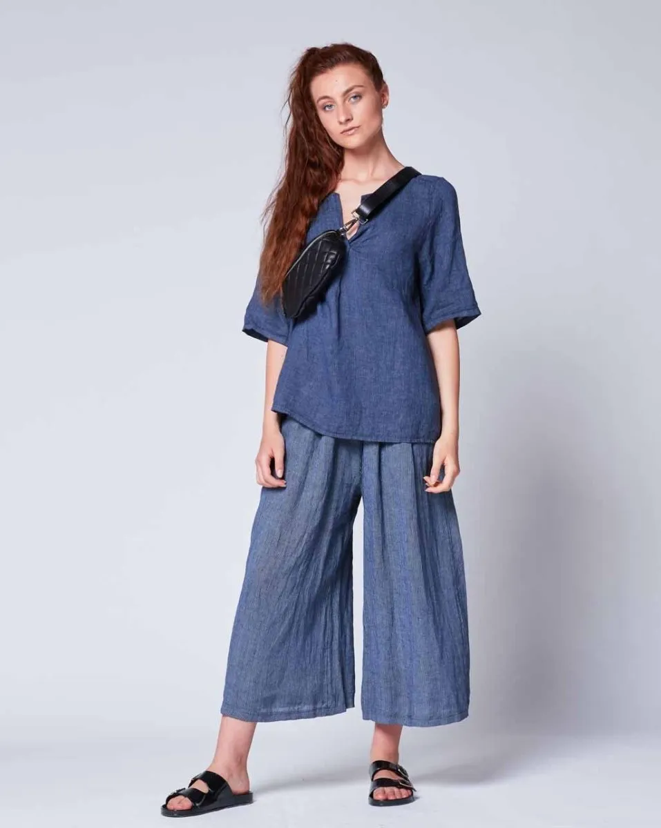 Pinstripe Popover Tunic