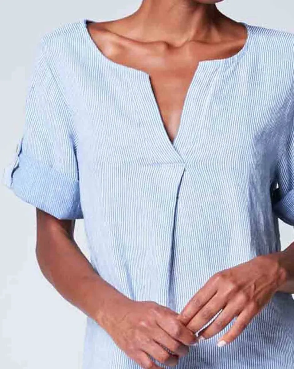 Pinstripe Popover Tunic