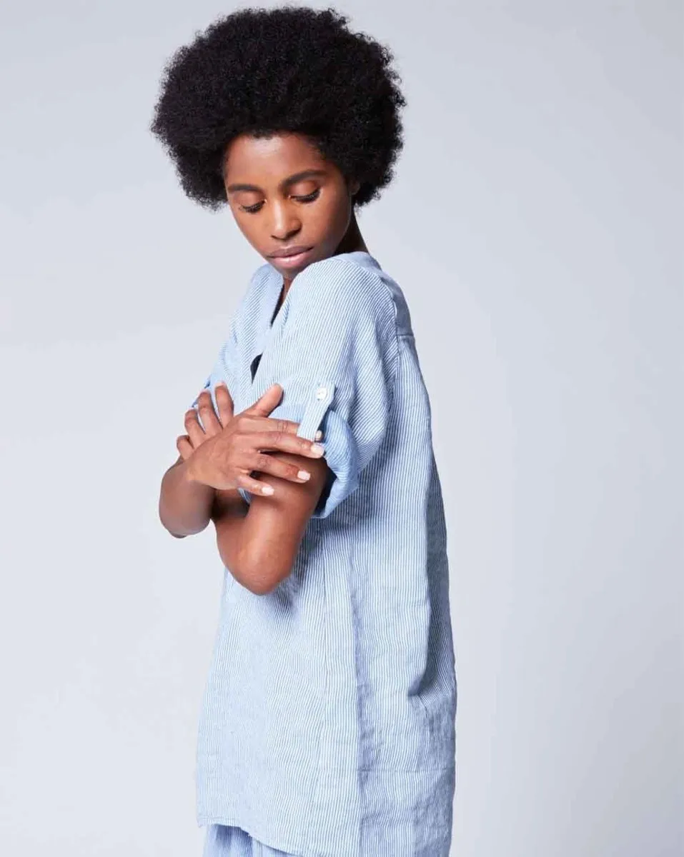 Pinstripe Popover Tunic