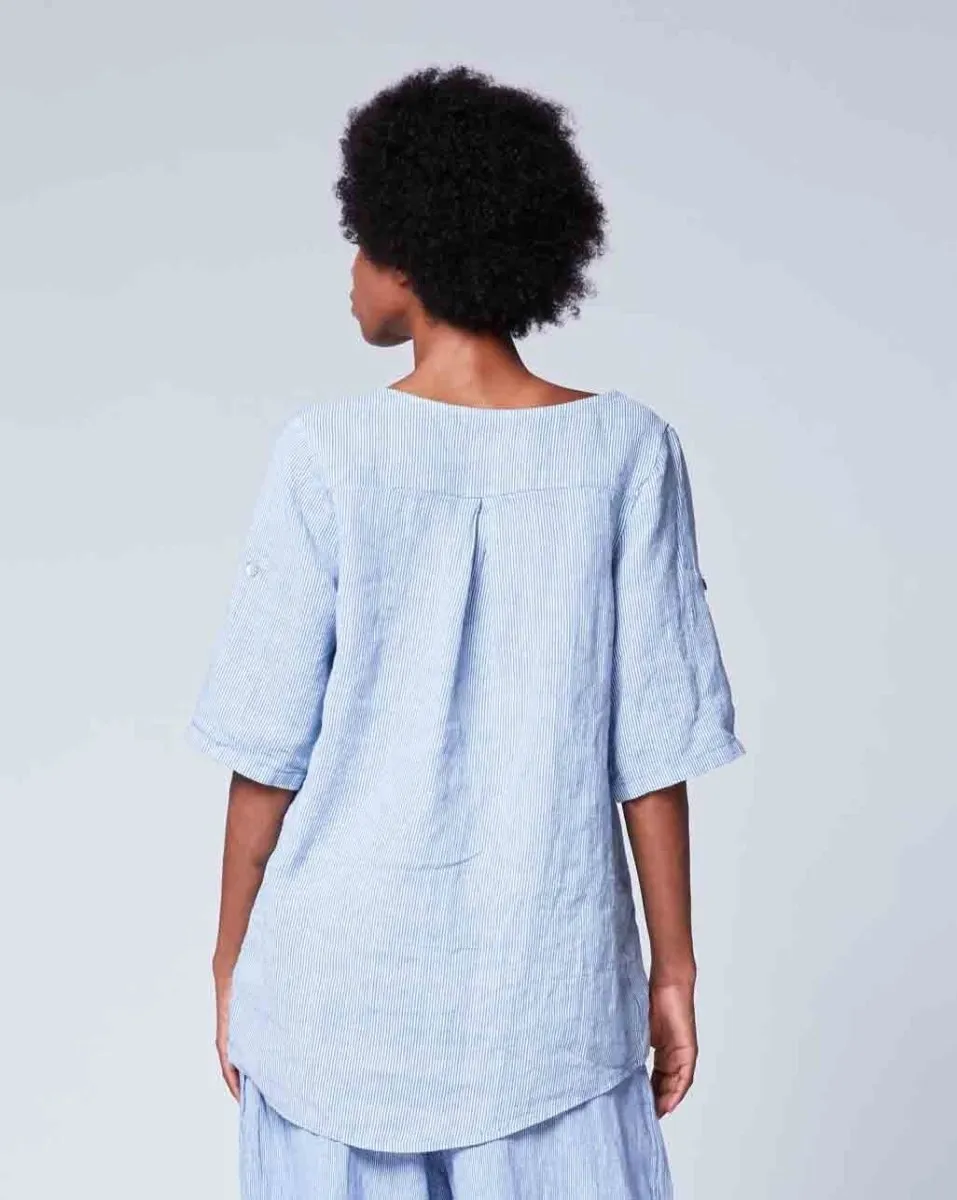 Pinstripe Popover Tunic