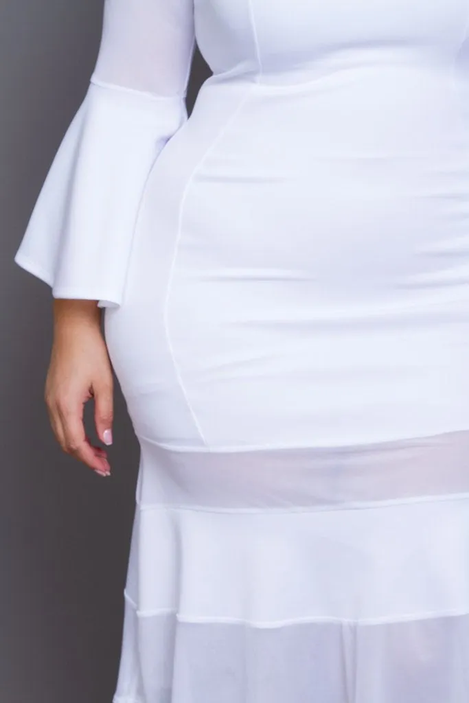 Plus Size Bell Sleeve Midi Dress [SALE]