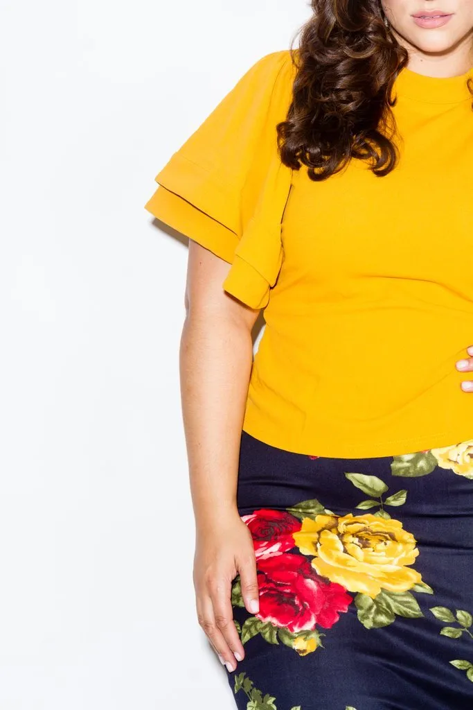 Plus Size Tiered Bell Sleeved Blouse