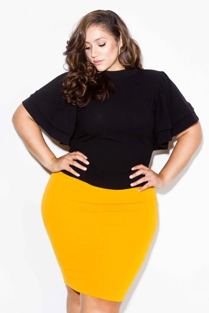 Plus Size Tiered Bell Sleeved Blouse