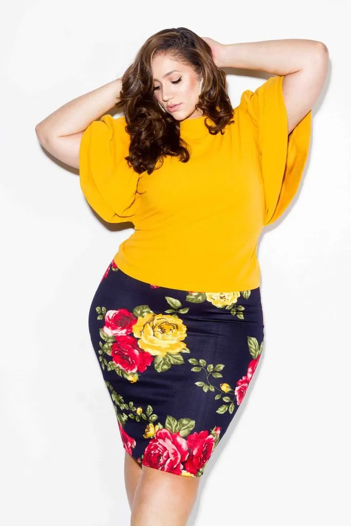 Plus Size Tiered Bell Sleeved Blouse