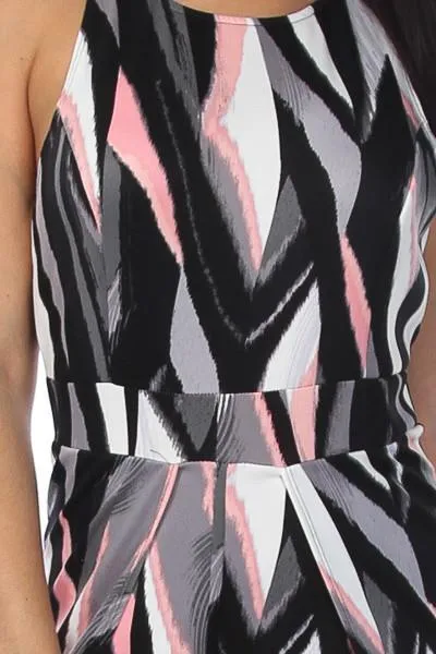 Prism Abstract Plus Size Jumpsuit with Slits