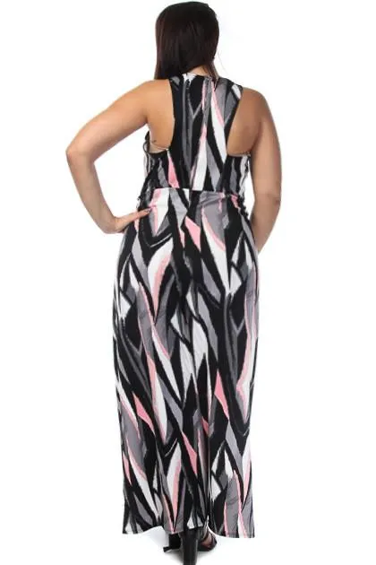 Prism Abstract Plus Size Jumpsuit with Slits