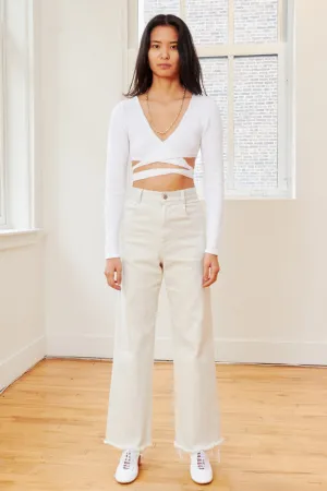 Puerto Pant in Dirty White