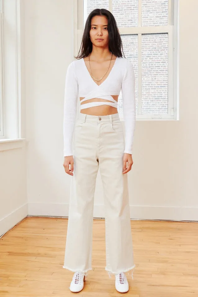 Puerto Pant in Dirty White