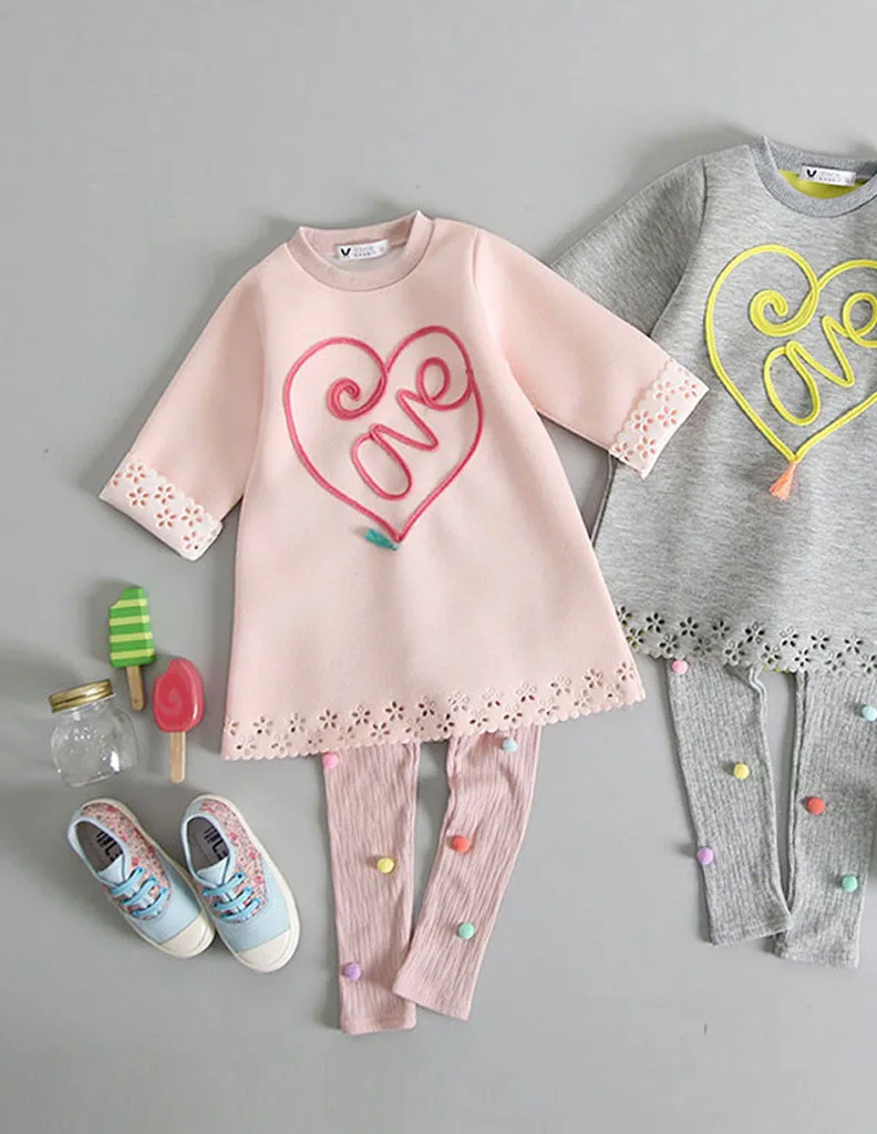 Punched Heart Tunic Grey