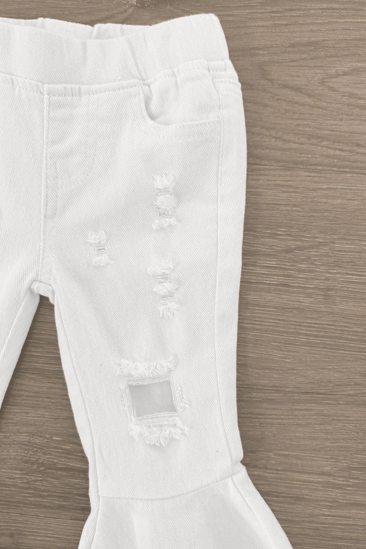 "Merry" White Denim Bell Bottom Set