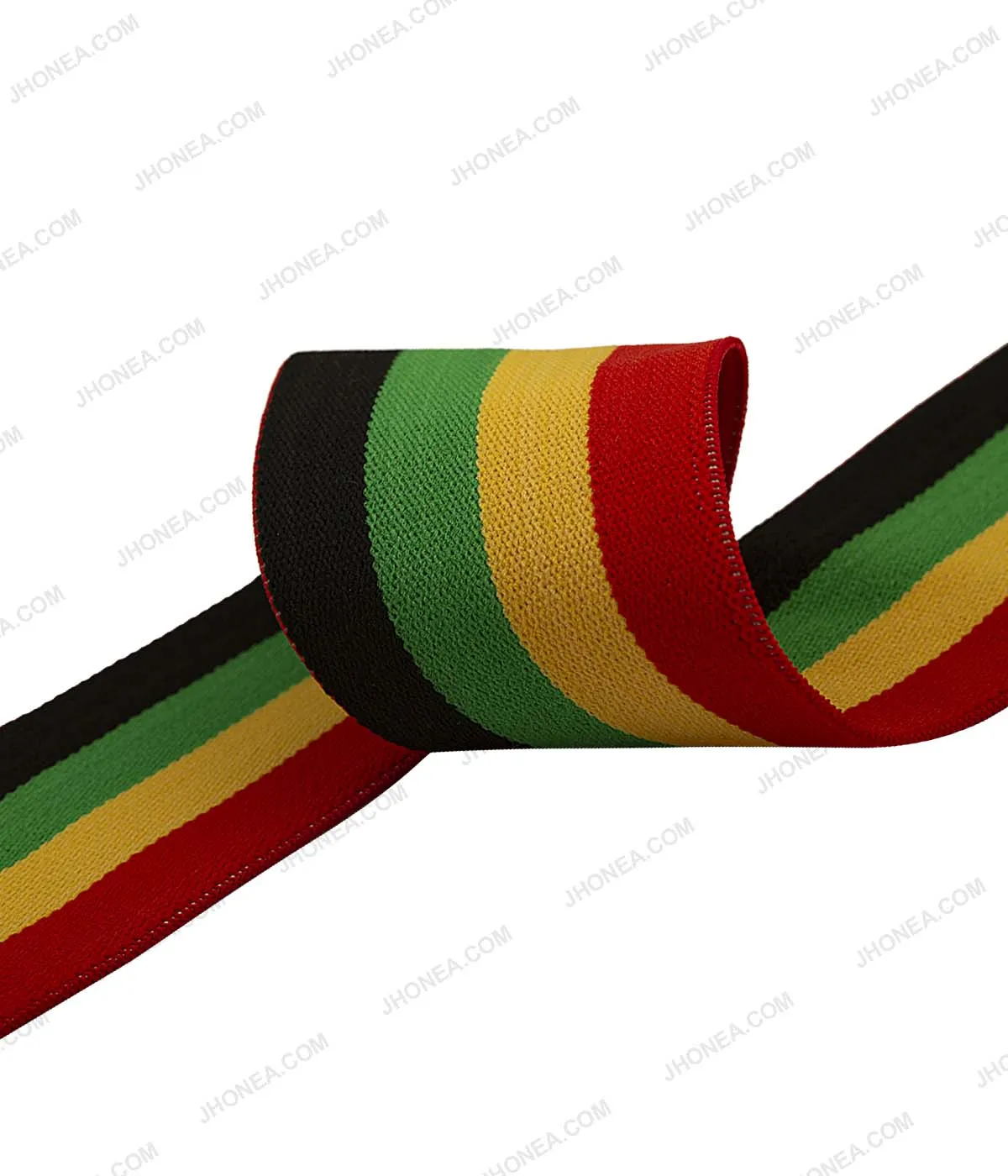 Rasta Multicolor 5cm (2inch) Striped Woven Elastic