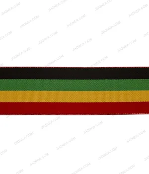 Rasta Multicolor 5cm (2inch) Striped Woven Elastic