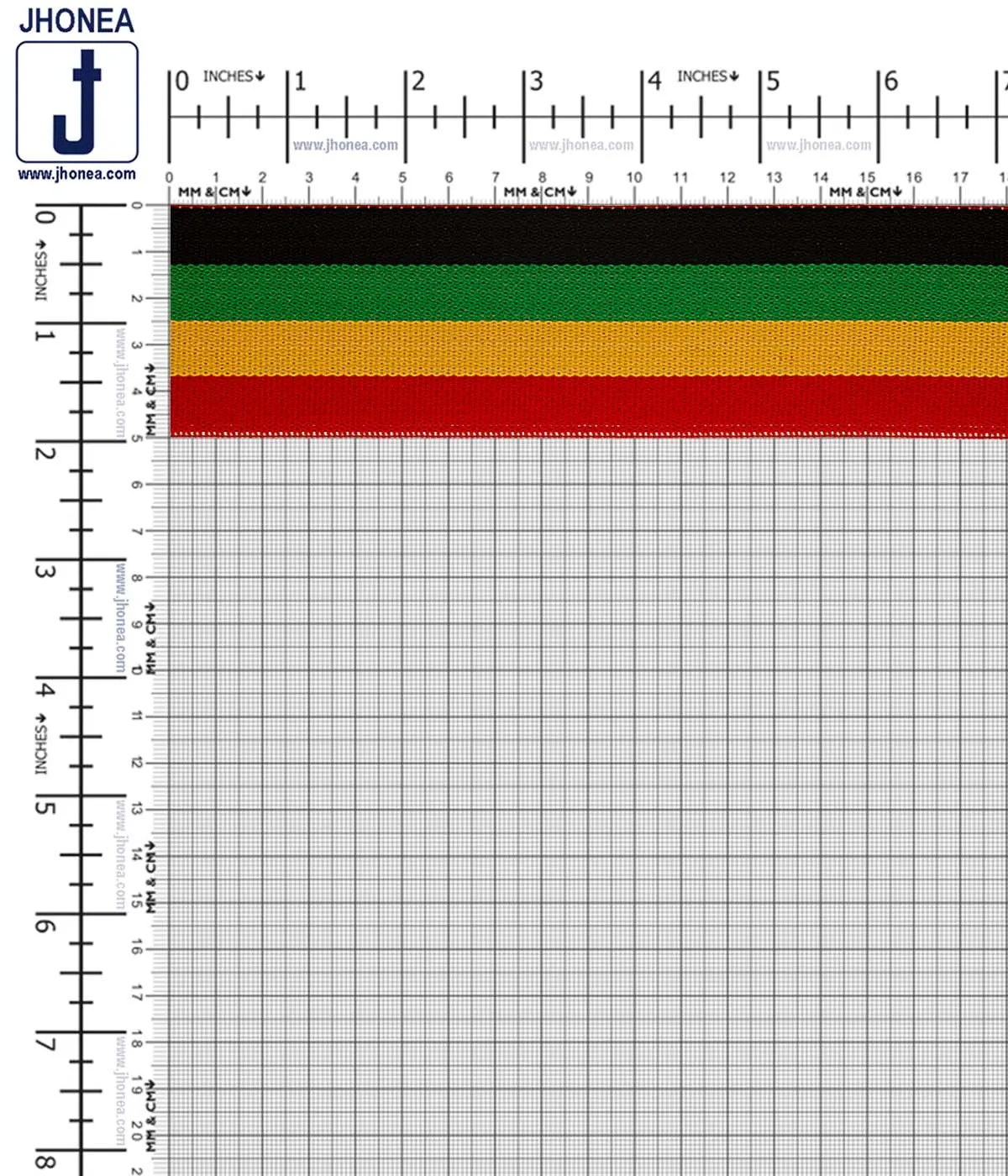 Rasta Multicolor 5cm (2inch) Striped Woven Elastic
