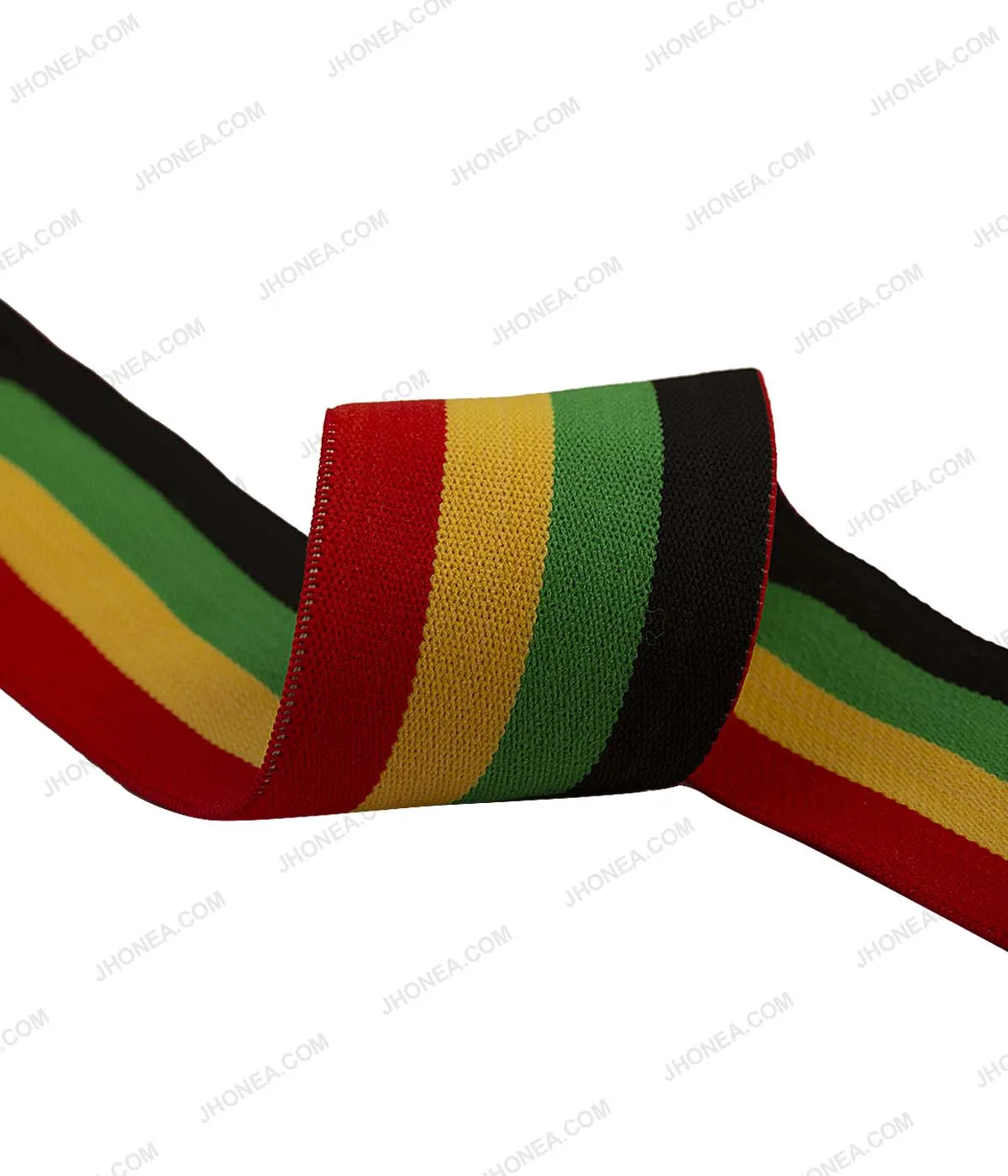 Rasta Multicolor 5cm (2inch) Striped Woven Elastic