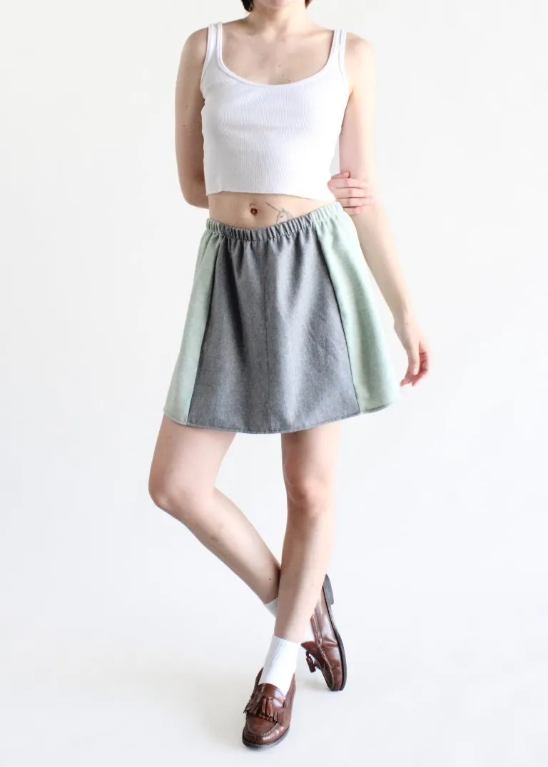 RCYCLD Wool Paneled Mini Skirt